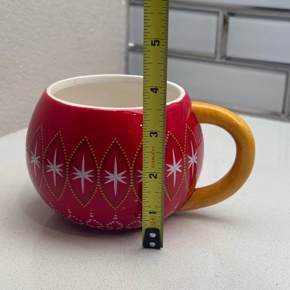 Harry & David Holiday Christmas Mug Red and White Starburst Pattern Ceramic - Picture 9 of 10